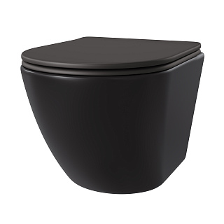 Унитаз подвесной Taliente Амато (Amato) AM25010 Nero черный матовый с сиденьем микролифт смыв воронка-водоворот